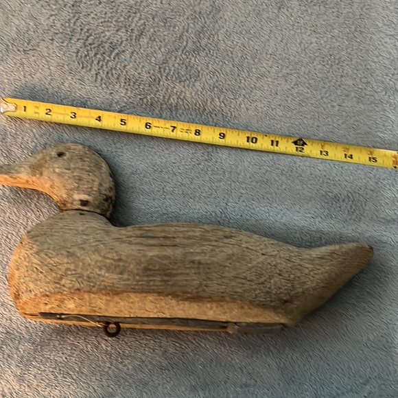 Vintage Duck Decoy - glass eye (one missing), Weighted, Wooden Head and Body - Picture 2 of 8
